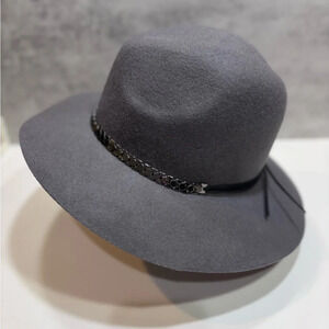 BCBGeneration Dark Grey Women’s Wool Fedora Floppy Hat